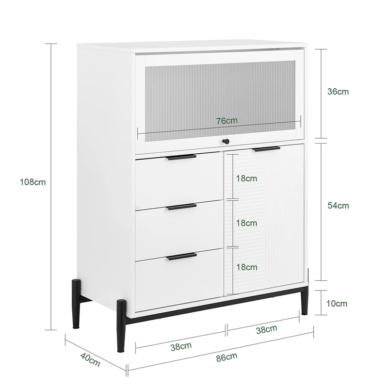 SoBuy FSB94-W Meuble Chaussures, Meuble Entrée, Commode, Armoire de Rangement
