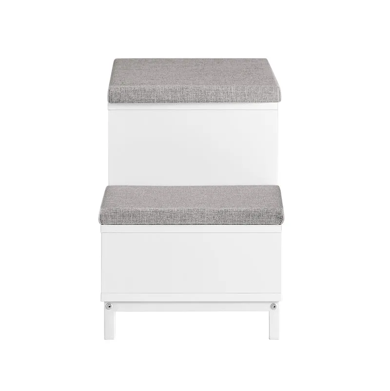 SoBuy FSR172-W Banc à Chaussures pour Enfants avec 2 Coussins Rembourrés, 2 Portes et 1 Tiroir, Charge 181 kg pour Entrée – 100x35x42 cm, Blanc