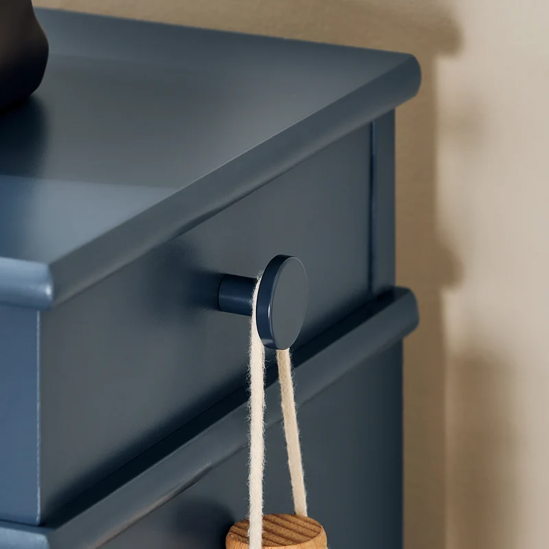 SoBuy FSR82-K-B Banc à Chaussures avec Coussin Rembourré, 1 Abattant, Tiroir et Crochet, Slim 24cm – 60x24x52 cm, Bleu