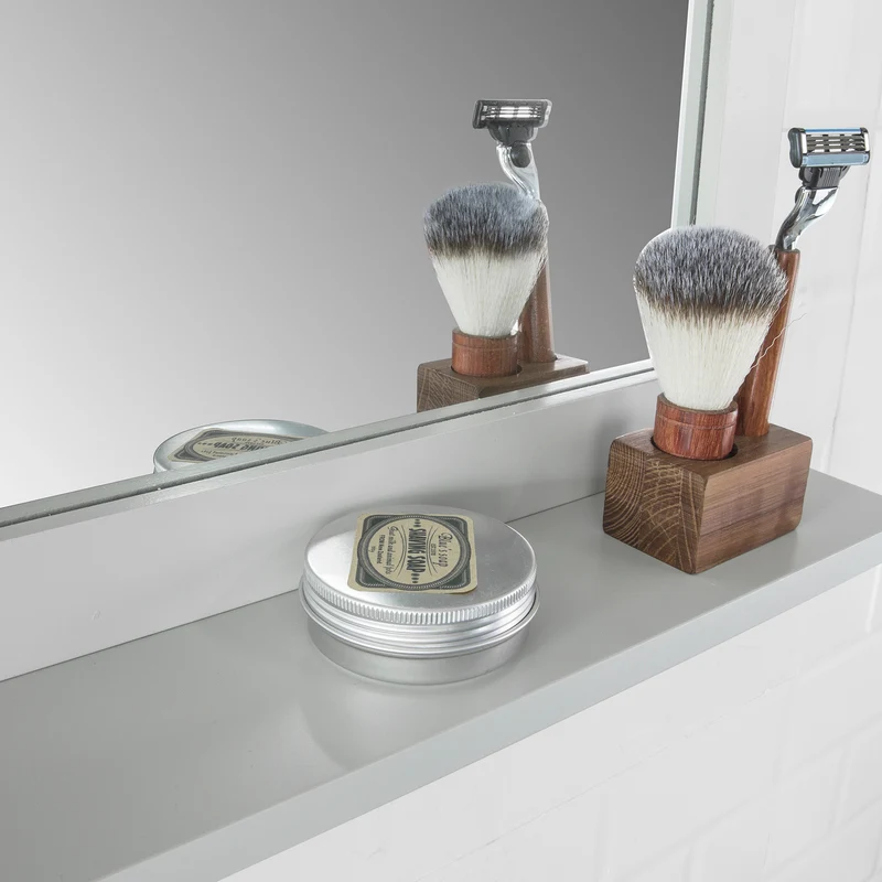 sobuyes.shopG129-HG Miroir Mural Meuble Salle de Bain avec 1 étage Plateau -Gris Clair