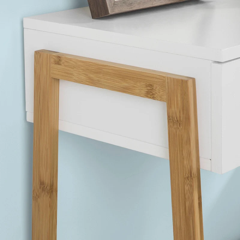 SoBuy FWT48-WN Table Console Table d’appoint avec tiroir et étagère