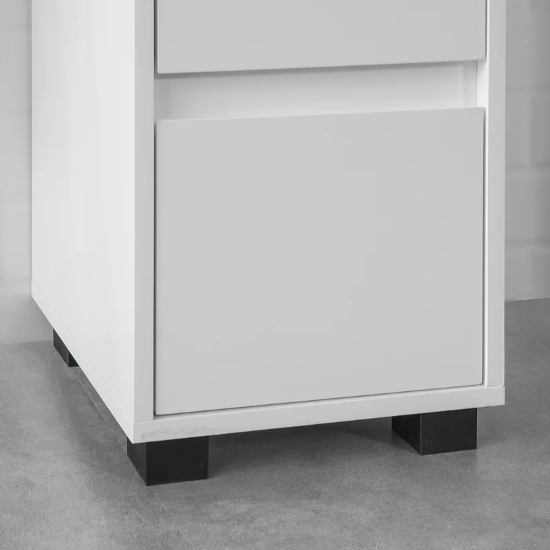 SoBuy BZR30-W Meuble Demi-Colonne Meuble Bas de Salle de Bain Armoire Commode Toilette Armoire de Salle de Bain avec tiroirs