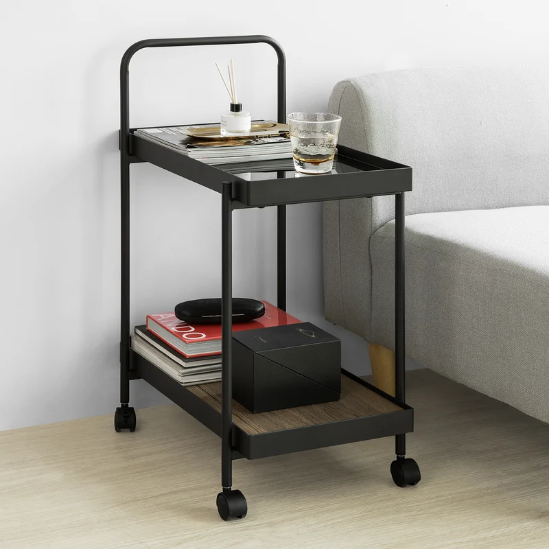 SoBuy FKW91-SCH Chariot de Service Desserte à roulettes Chariot Commode Roulant