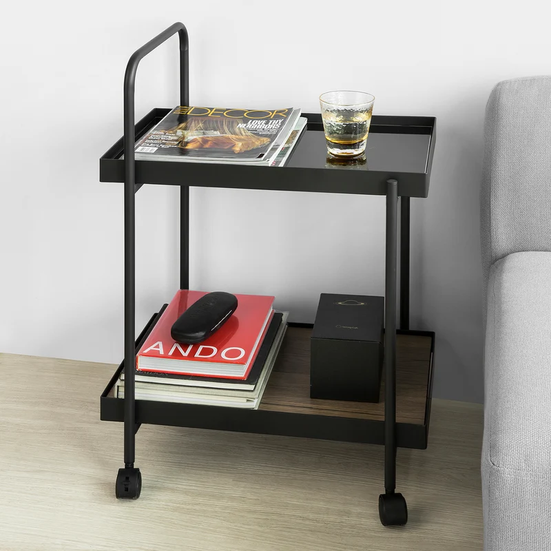 SoBuy FKW91-SCH Chariot de Service Desserte à roulettes Chariot Commode Roulant