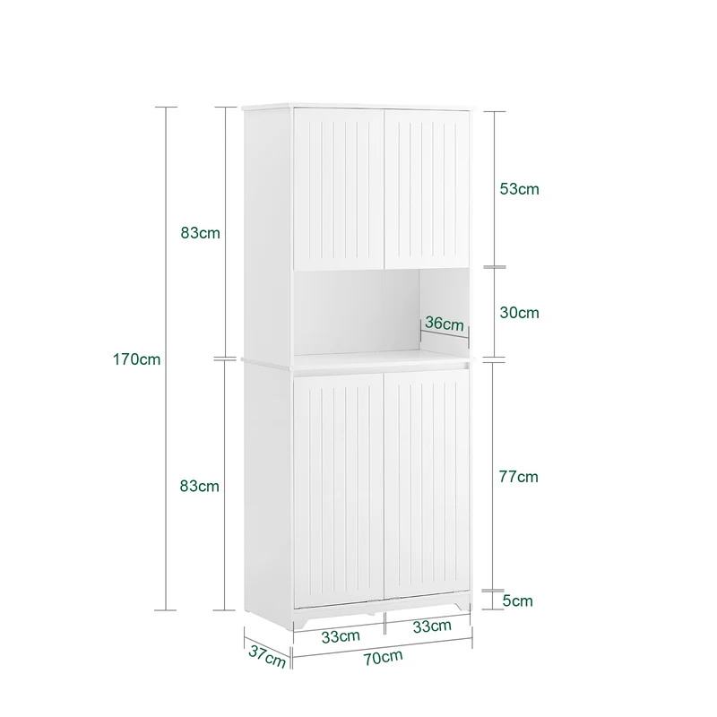 SoBuy BZR150-W Colonne Salle de Bain avec Paniers à Linge – Meuble Gain de Place 170 cm – Blanc