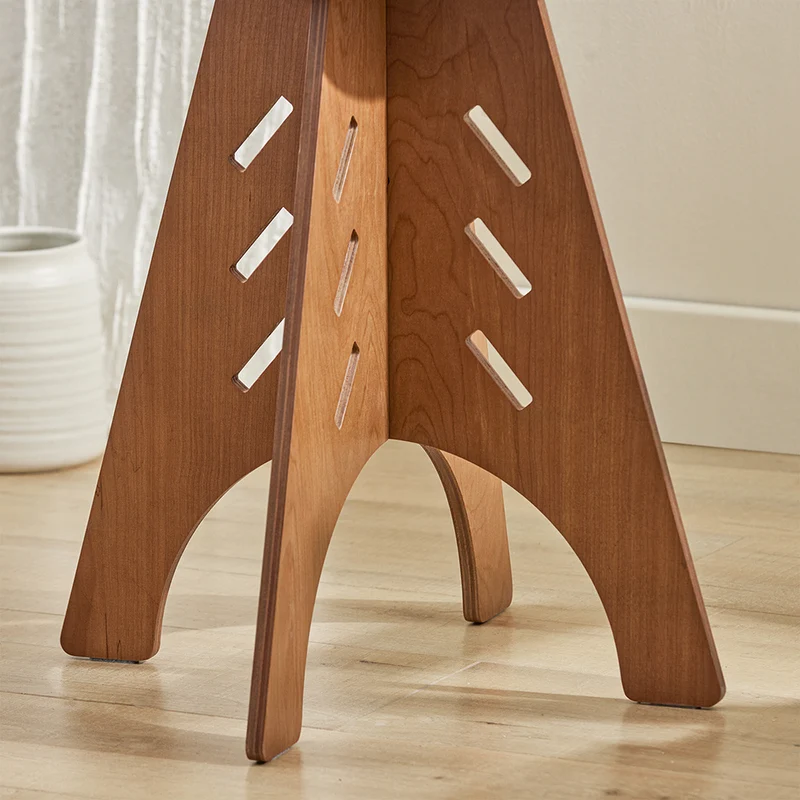 SoBuy HFBT01-K-BR Table d'appoint Ronde en Bois Table Basse Ronde Table de Nuit Table de Chevet Bouts de Canapé Marron en Tenons et Mortaises