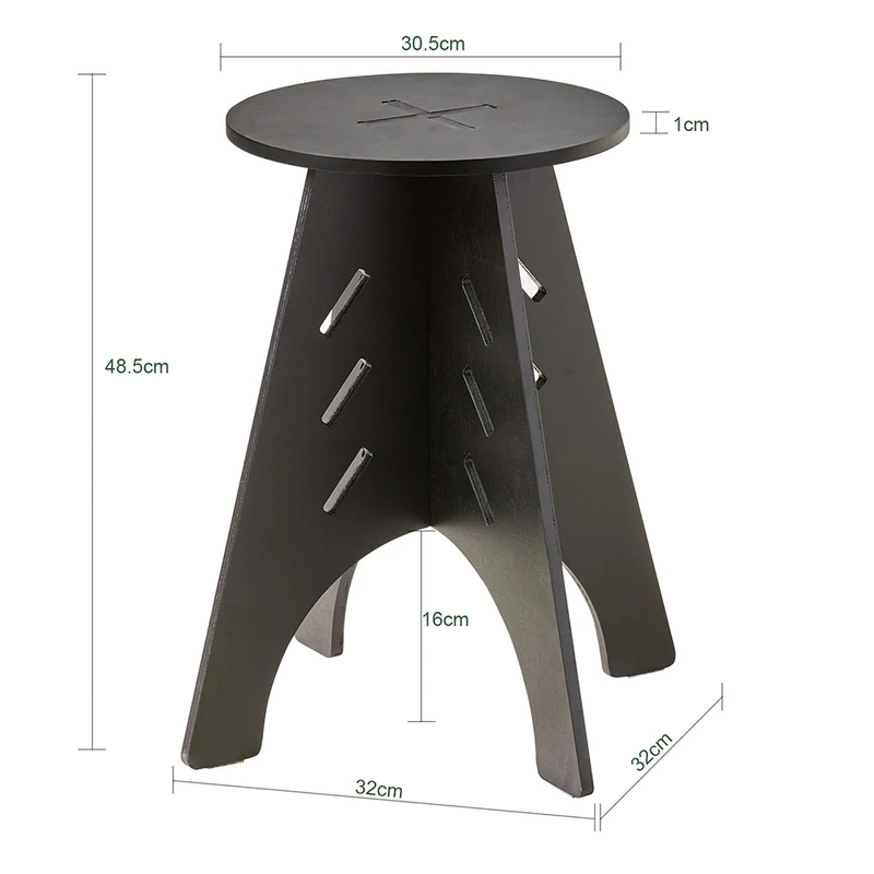 SoBuy HFBT01-K-SCH Table d'appoint Ronde en Bois Table Basse Ronde Table de Nuit Table de Chevet Bouts de Canapé Marron en Tenons et Mortaises, Noir