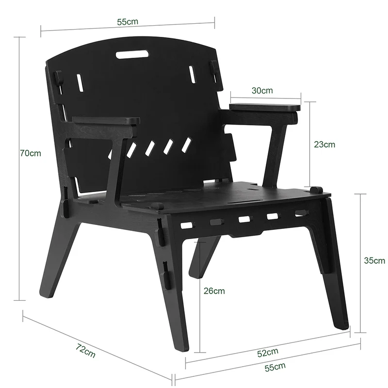 SoBuy HFST02-SCH Fauteuil Design Salon Ergonomique Chaise Fauteuil de Salon Confortable Fauteuil de Bureau en Tenons et Mortaises