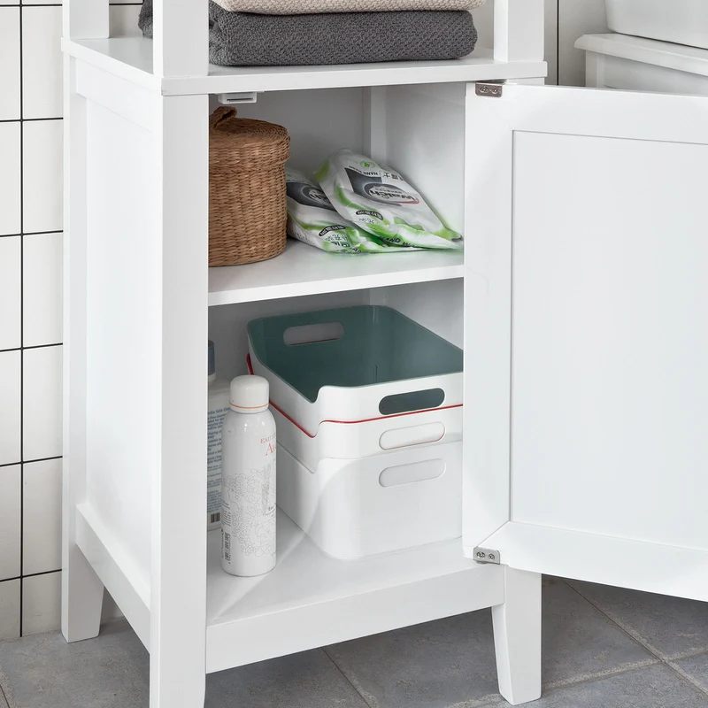 sebuyfr.comG205-W Meuble Colonne de Salle de Bain Armoire Toilette haute – Blanc