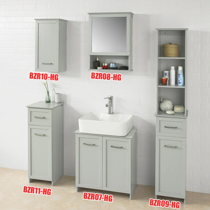 SoBuy BZR11-HG Meuble Colonne Meuble Bas de Salle de Bain Armoire Toilette