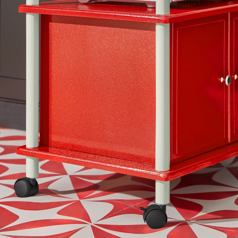 SoBuy FRG12-R Meuble de Rangement Roulant Chariot de Cuisine Micro-ondes Desserte