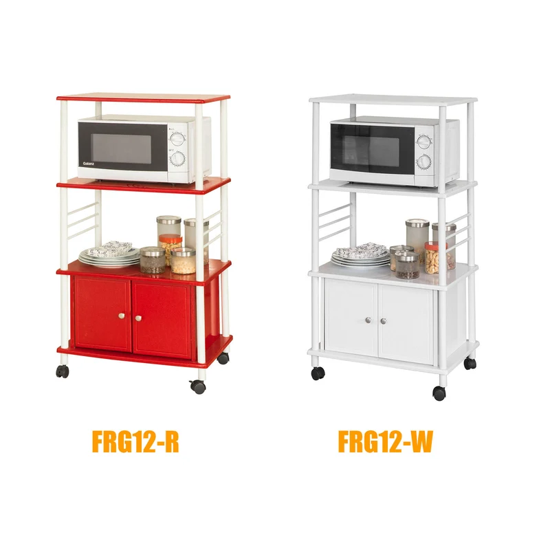 SoBuy FRG12-R Meuble de Rangement Roulant Chariot de Cuisine Micro-ondes Desserte