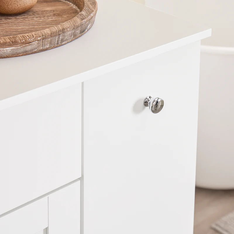 SoBuy BZR214-W Colonne Salle de Bain avec Panier à Linge et 1 Tiroir, pour Salle de Bain et WC, Rangement Optimisé, Design Fonctionnel – L78×P38×H90 cm, Blanc