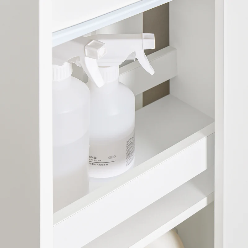 SoBuy BZR214-W Colonne Salle de Bain avec Panier à Linge et 1 Tiroir, pour Salle de Bain et WC, Rangement Optimisé, Design Fonctionnel – L78×P38×H90 cm, Blanc