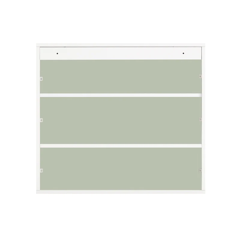 SoBuy BZR140-GR Armoire Murale Salle de Bain Vert et Blanc 60 cm avec 2 Portes, Étagères Réglables et Compartiment Ouvert – MDF E1
