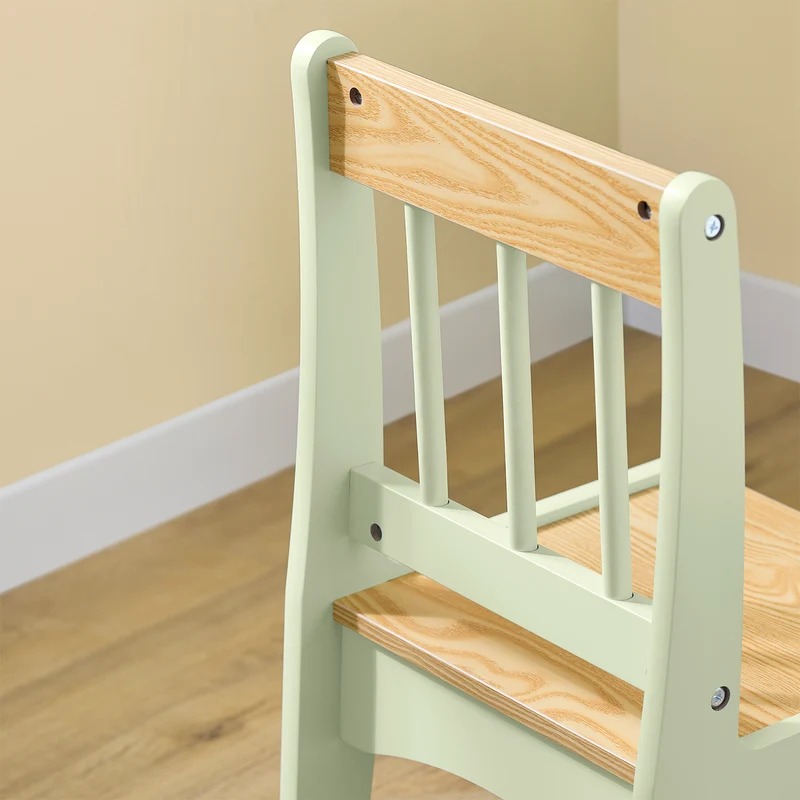 SoBuy KMB60-GR Table et Chaise Enfant avec Rangement – Bureau Enfant 2 Étagères, Porte-Papier et Rangements Stylos, Vert