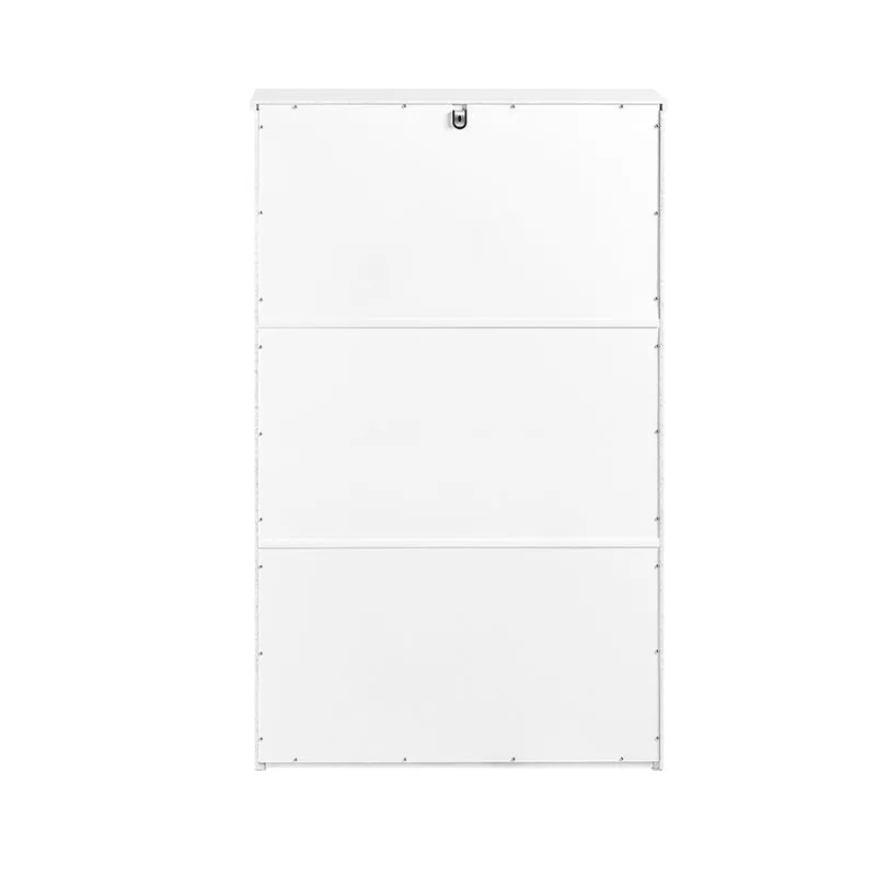 SoBuy FSR165-W Meuble à Chaussures à Abattants 2 Niveaux – Rangement Discret pour Entrée – Blanc