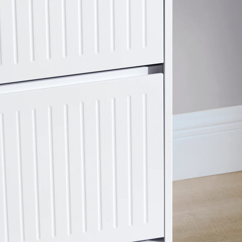 SoBuy FSR165-K-W Meuble à Chaussures à Abattants 2 Niveaux – Rangement Discret pour Entrée – 61x26x81 cm Blanc