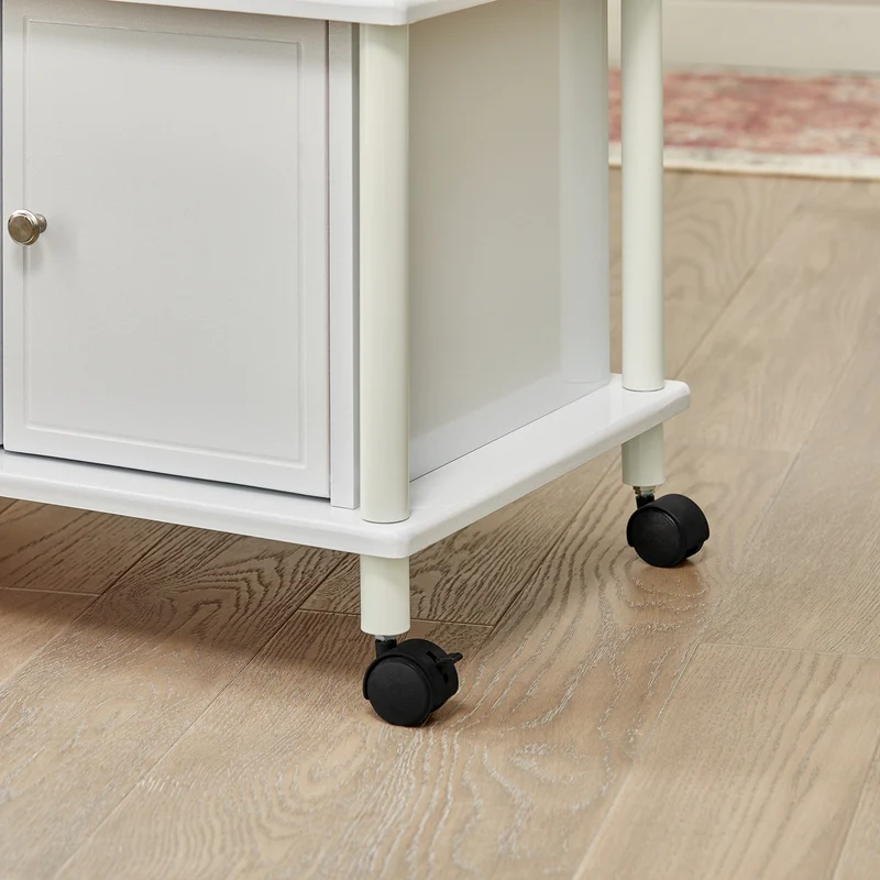 SoBuy FRG12-W Meuble rangement cuisine roulant en bois, Chariot de cuisine de service