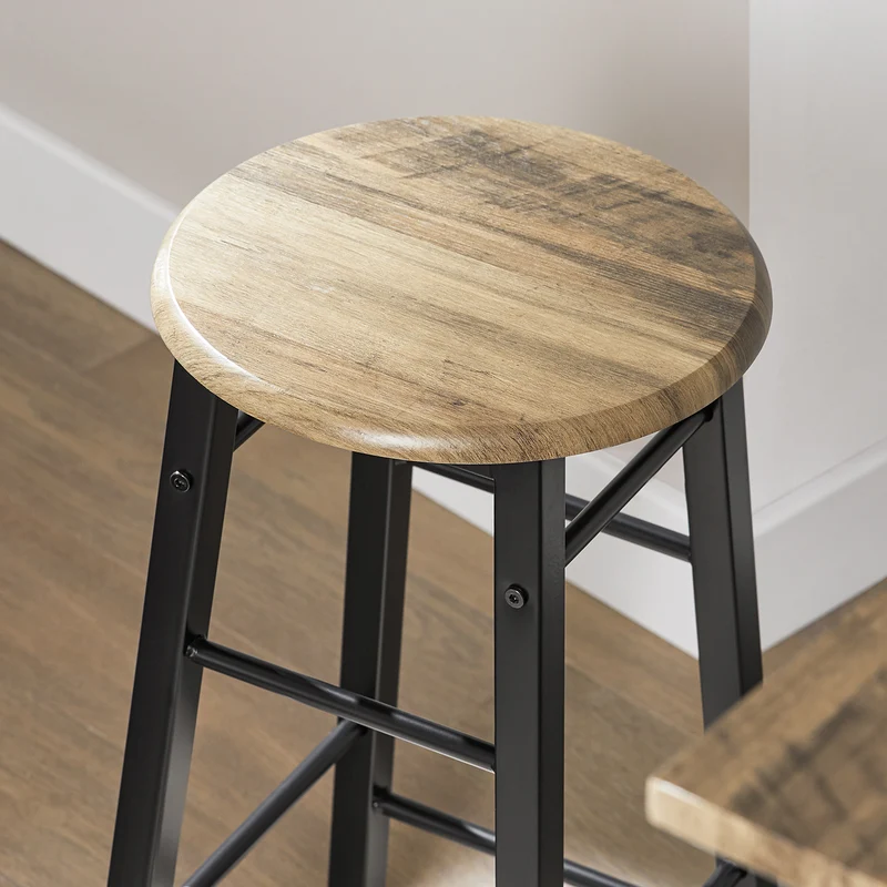 SoBuy OGT24-N Set de 1 Table + 4 Chaises Ensemble Table de Bar bistrot + 4 tabourets Table Mange-Debout Table Haute Cuisine Table à Manger