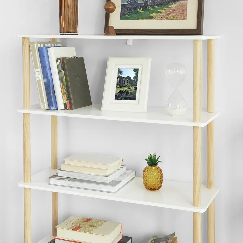 SoBuy STR04-WN Étagère de rangement Bibliothèque Étagère avec 5 tablettes Étagère de cuisine