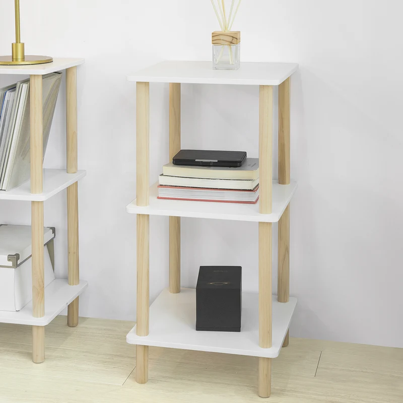 SoBuy STR02-K-WN Étagère de Rangement Bibliothèque Étagère avec 3 tablettes Étagère de Cuisine Étagère Polyvalente