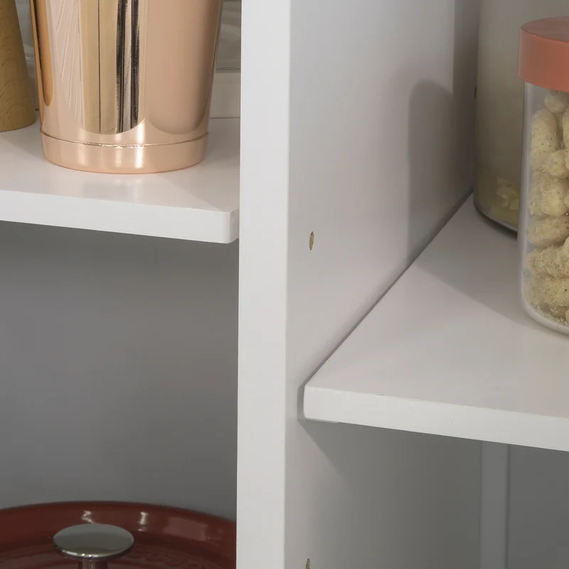 SoBuy FKW84-WN Desserte sur roulettes Meuble de Cuisine de Service Roulant avec Plans de Travail Rabattable, Grande Armoire de Rangement