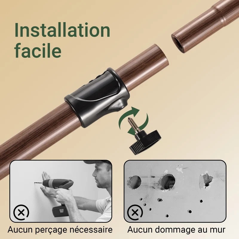 SoBuy KLS04-II-BR Portant à vêtements télescopique solide - Penderie ouverte réglable avec tringles et étagères, Porte manteau pour chambre/dressing, Marron