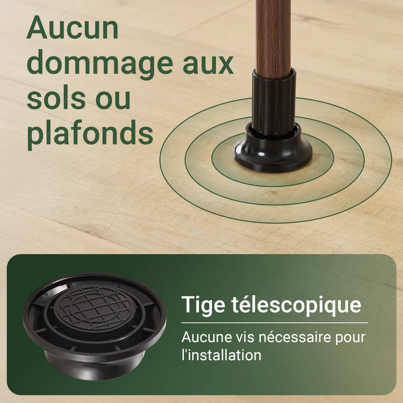 SoBuy KLS04-II-BR Portant à vêtements télescopique solide - Penderie ouverte réglable avec tringles et étagères, Porte manteau pour chambre/dressing, Marron
