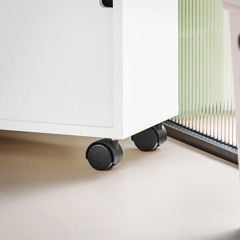 SoBuy BZR02-W Meuble Salle de Bain à Roulettes avec 2 Portes Coulissantes – L70×P20×H71 cm, Charge 30 kg, MDF E1, Blanc