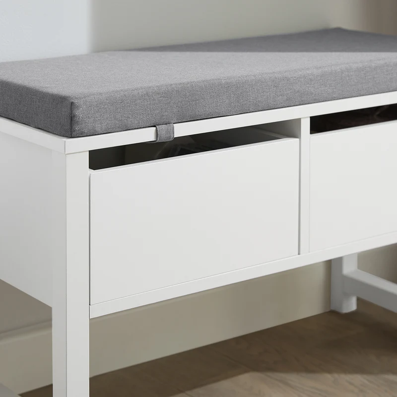 SoBuy FSR88-W Banc à Chaussures avec Coussin Rembourré et Rangement pour Entrée Couloir – 72x30x46 cm, Blanc