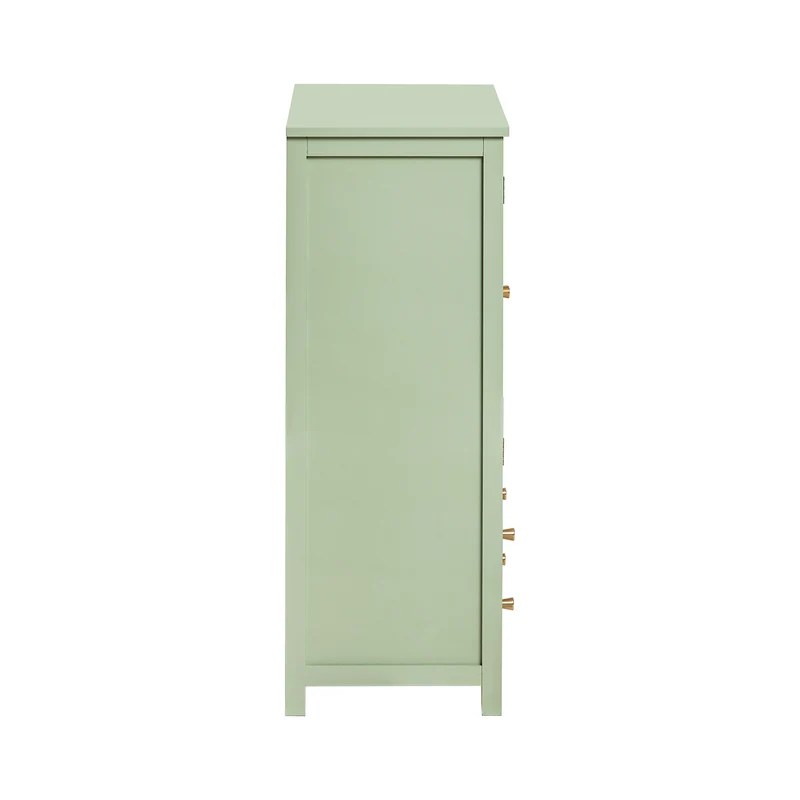 SoBuy FSB72-GR Meuble d’Entrée Rotin Vert avec 4 tiroirs 70x34x90cm, Style Bohème Naturel
