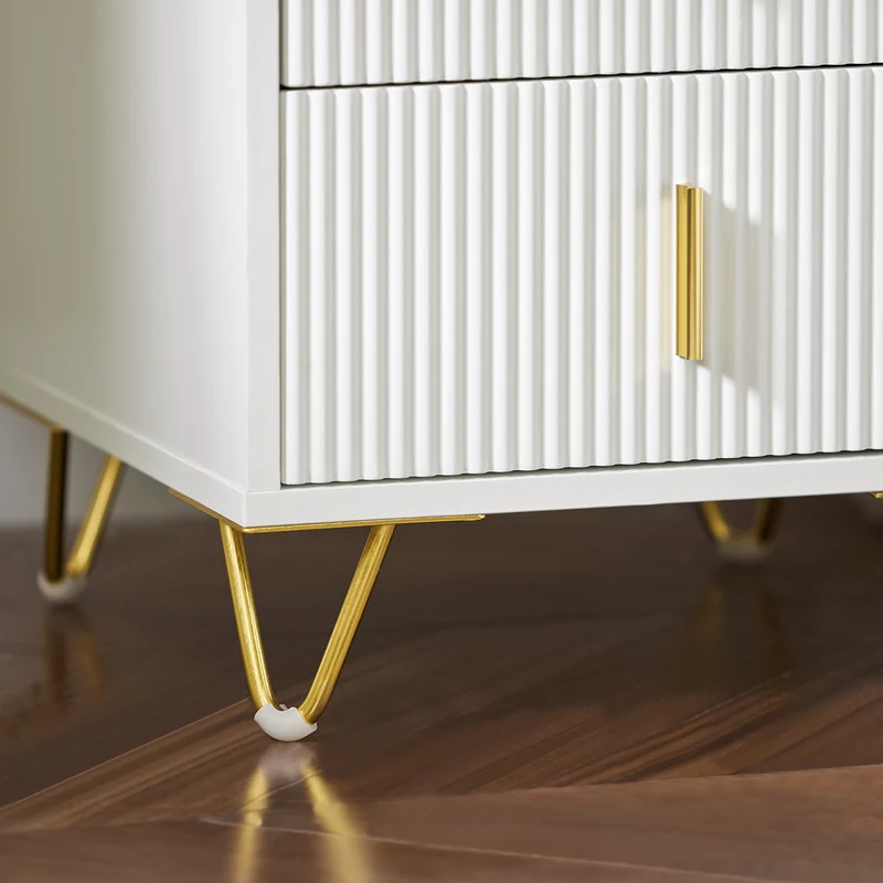 SoBuy FBT115-W Table de Chevet - Table de Nuit avec 2 tiroirs, Table d'appoint pour Chambre à Coucher - Meuble de Rangement Moderne, Blanc L40 x P40 x H47 cm