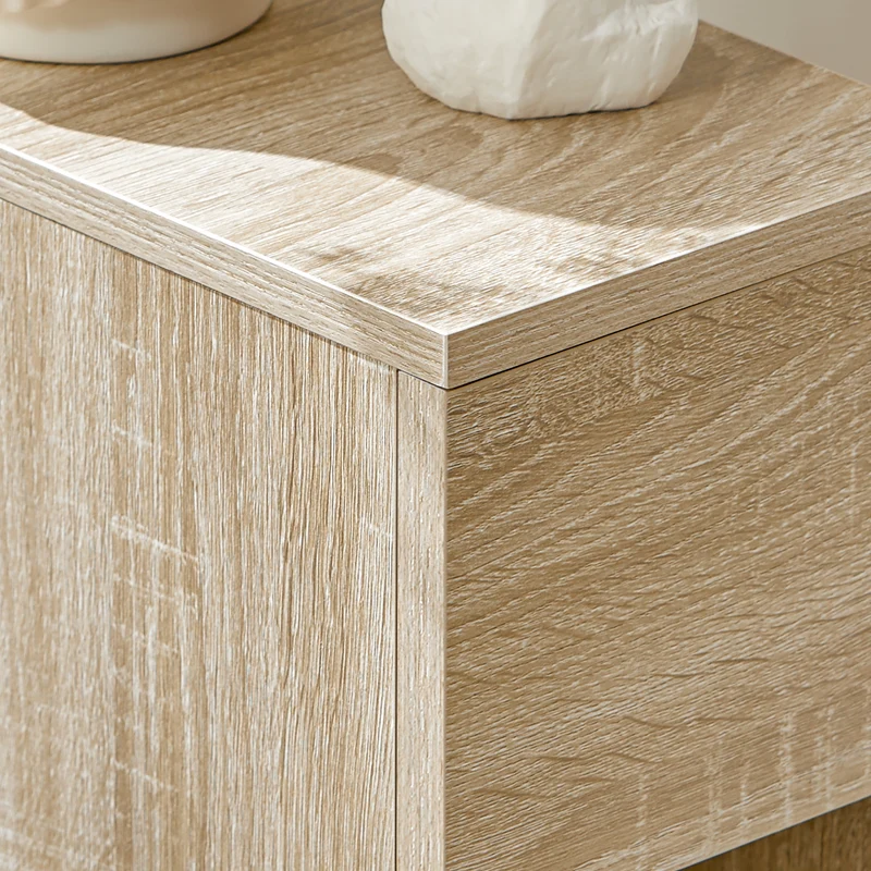 SoBuy FBT111-N Table de Chevet Ultra-Fine avec Tiroir et Étagère – L20×P35×H60 cm, Charge max. 20 kg, MDF/PB E1, Naturel