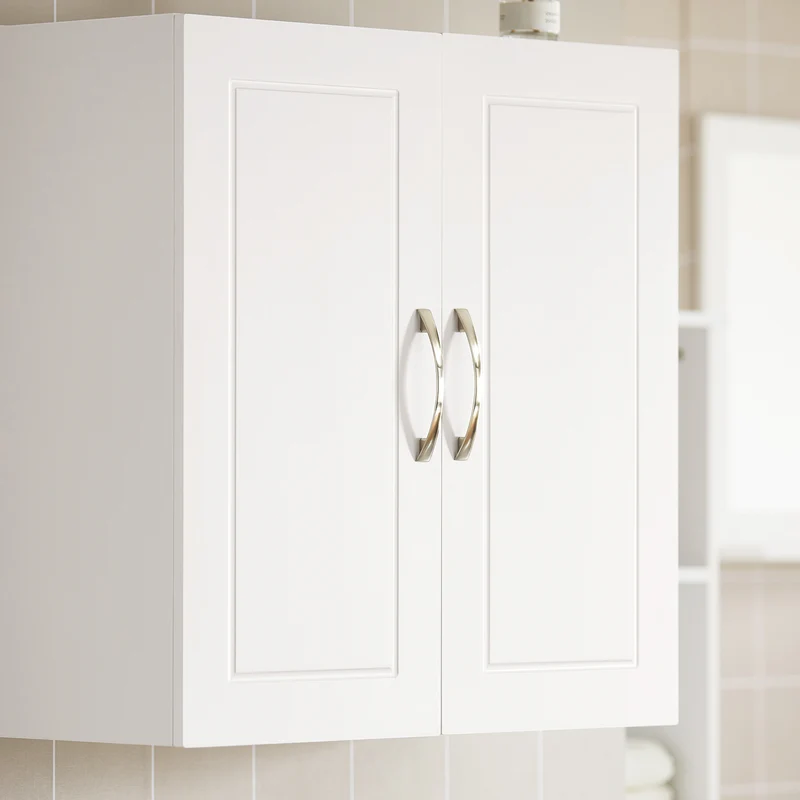 sebuyfr.comG231-W Armoire Murale Salle de Bain avec Porte et Étagère Réglable – L60×P30×H60 cm, Charge 25 kg, MDF E1, Blanc