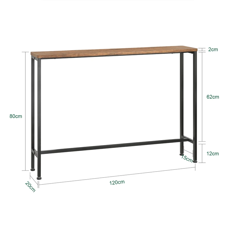 SoBuy FSB19-XL-N Console Entrée Meuble Couloir Étagère Arrière Canapé – Structure Métal Robuste, Design Moderne Ultra Fin – Idéal pour Salon, Chambre, Entrée 120x20x80cm
