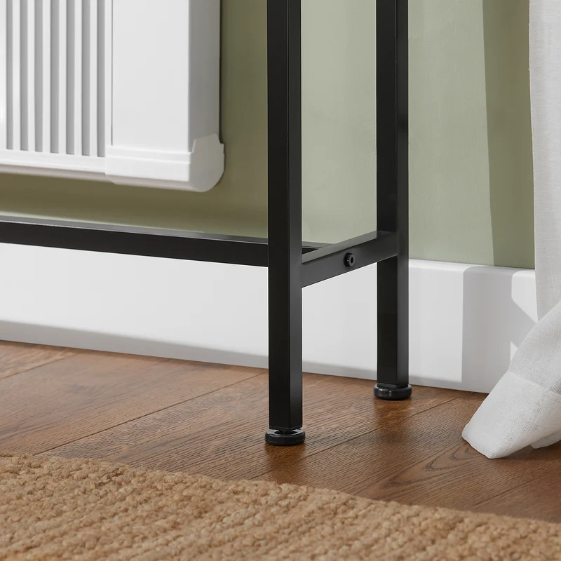 SoBuy FSB19-XL-Z Console Ultra Fine 20 cm – 120×20×80 cm, Charge 50 kg, Métal Noir et Plateau Bois