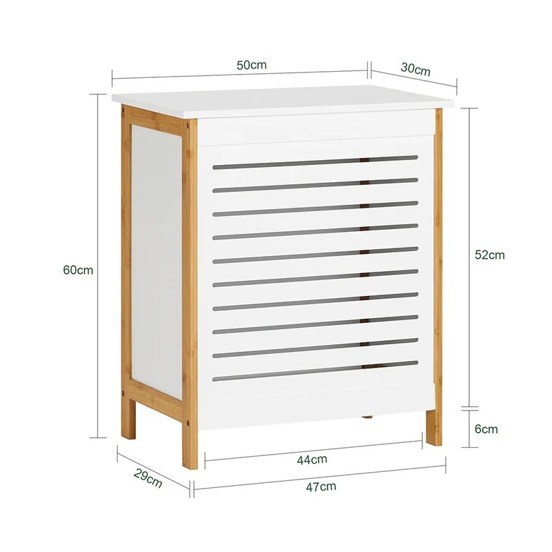 SoBuy FSS66-WN Corbeille à Linge, Coffre à Linge, Panier de Rangement, Corbeille Linge Sale avec Couvercle, Porte Vêtement Pour Laverie Salle de Bain