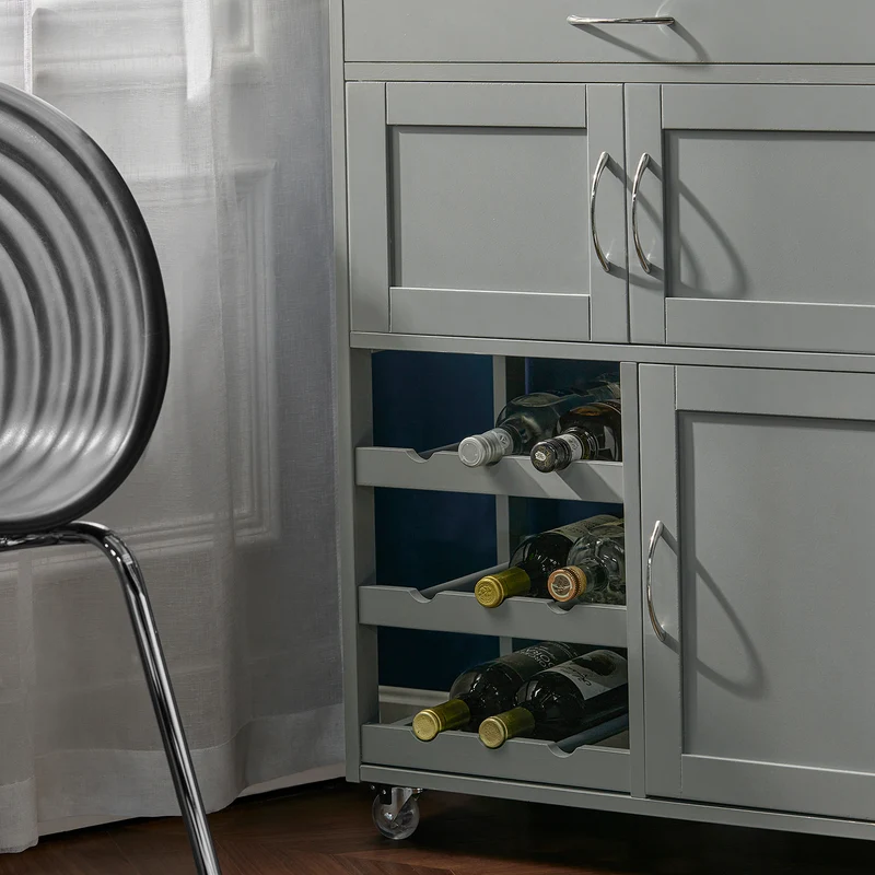 SoBuy FKW45-HG Desserte Chariot de Cuisine de Service Roulant, Meuble Armoire de Rangement Cusine sur roulettes