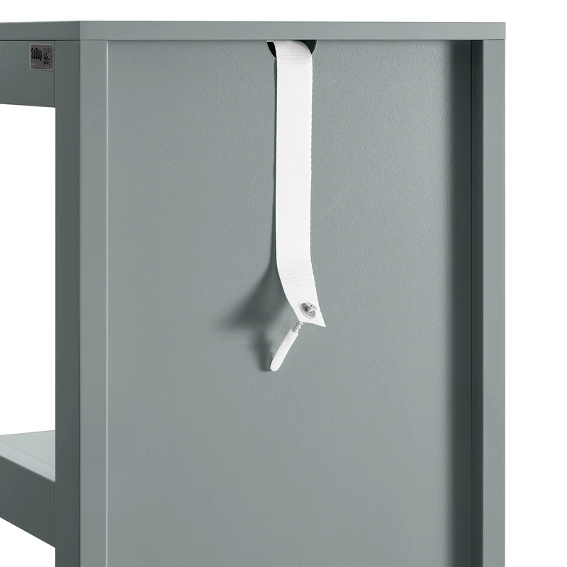 sobuyes.shopG126-SG Colonne Salle de Bain avec 4 Étagères et 2 Tiroirs, Gain de Place, pour Salle de Bain et WC, Usage Quotidien – L30×P30×H140 cm, Bois, Gris Clair