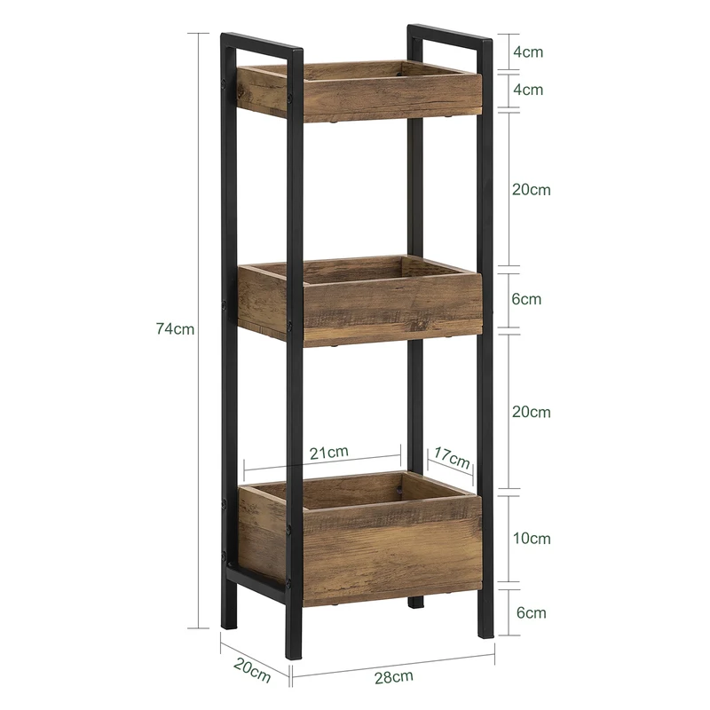 sebuyfr.comG226-F Meuble Salle de Bain Rangement avec 3 paniers - Rangement Serviteur de Douche Étagère de Stockage Salle de Bain Petit Meuble WC Rangement 28x20x74 cm