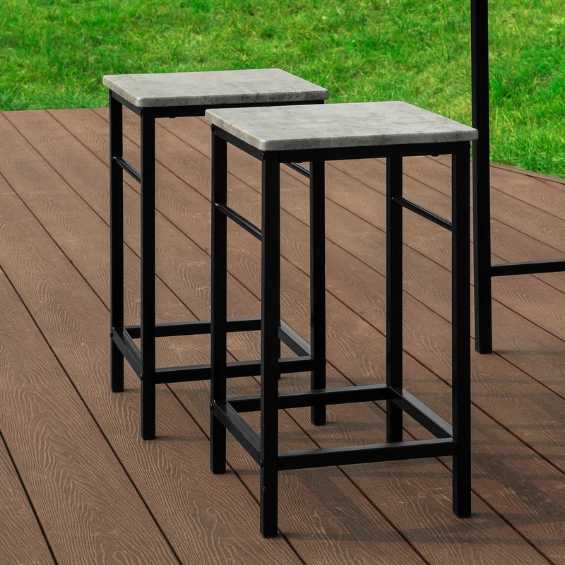 SoBuy OGT11-HG Ensemble de table haute pour salle à manger avec 4 tabourets
