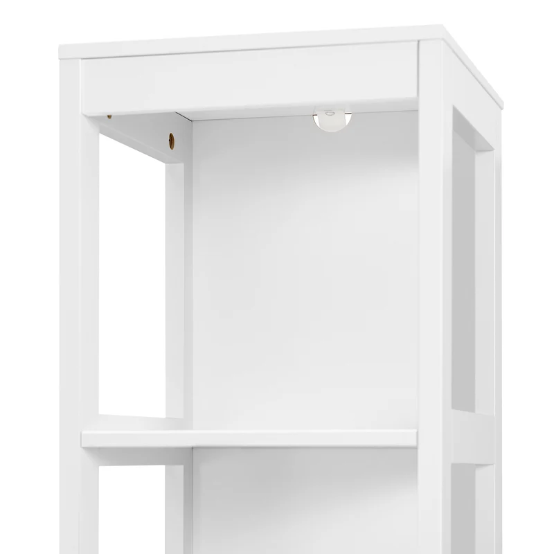 SoBuy FRG126-W Colonne de Salle de Bain – 4 Étagères, 2 Tiroirs, Anti-Basculement, 30×30×144 cm, Blanc