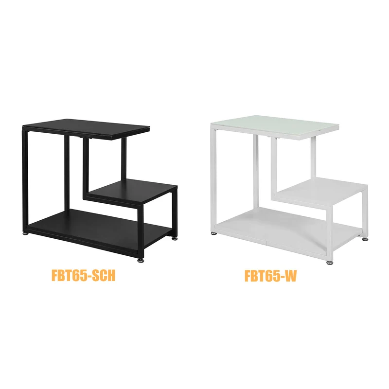 SoBuy FBT65-SCH Bout de Canapé Table d’Appoint Tables Basses avec 3 Étagères de Rangement