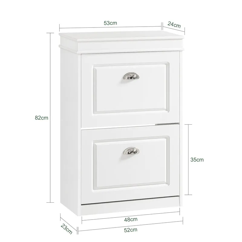 SoBuy FSR78-W Meuble à Chaussures Compact 54 cm – Étagères Réglables et Tiroir – Bois FSC – Blanc