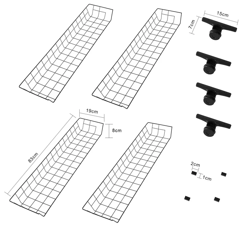 SoBuy FRG34-P02 Set de 2 Paniers de Rangement Métal pour Système de Penderie Télescopique – Paniers pour Porte-vêtements et Portemanteau