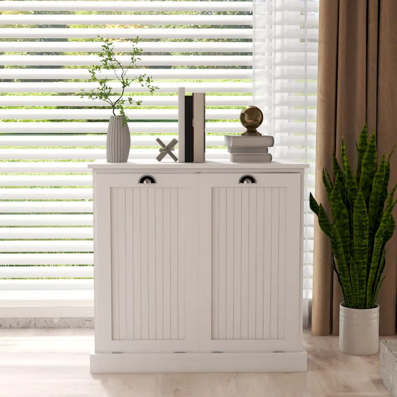 Meuble de tri à linge inclinable à deux compartiments