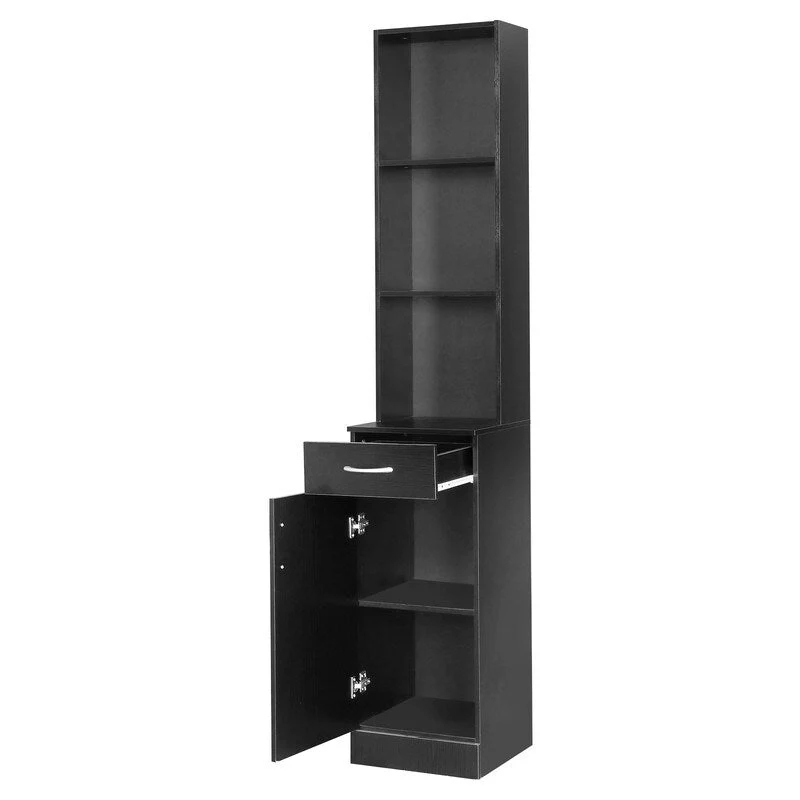 Meuble haut de salle de bain avec 1 porte, 1 tiroir - Noir