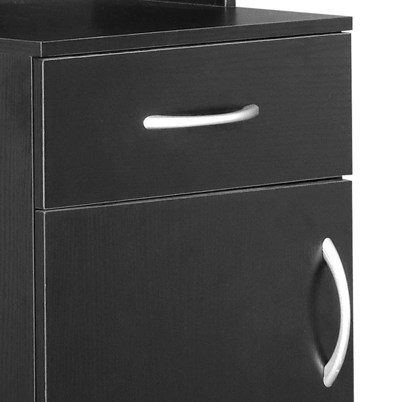 Meuble haut de salle de bain avec 1 porte, 1 tiroir - Noir