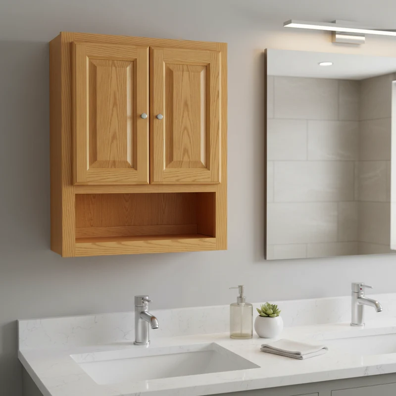 Meuble de salle de bain à panneaux surélevés